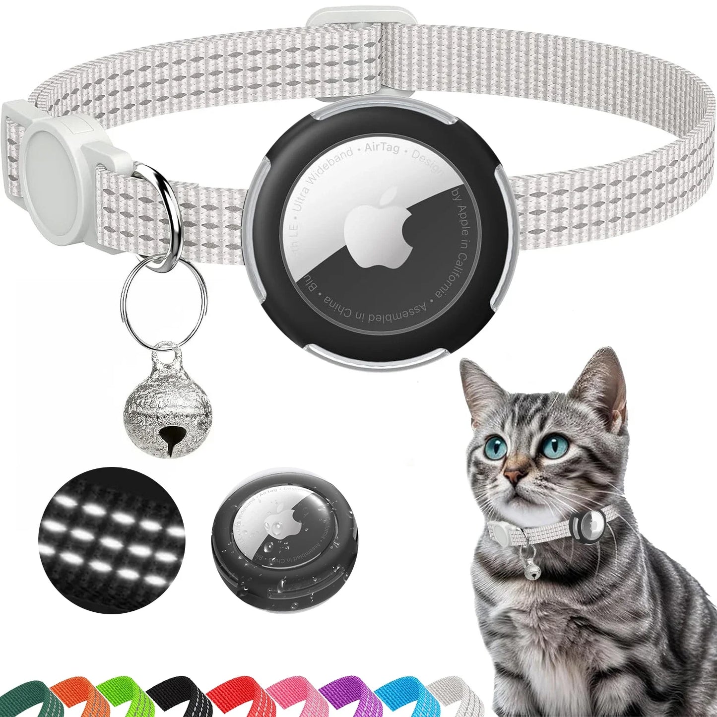 PawNova™ Reflective AirTag Cat Collar