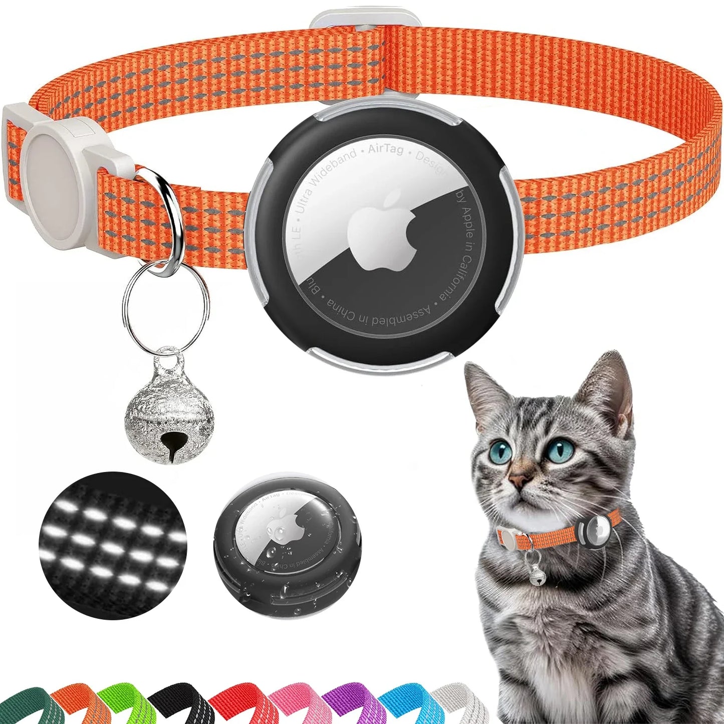 PawNova™ Reflective AirTag Cat Collar