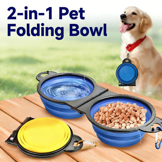 PawNova™ 2-in-1 Collapsible Pet Travel Bowl