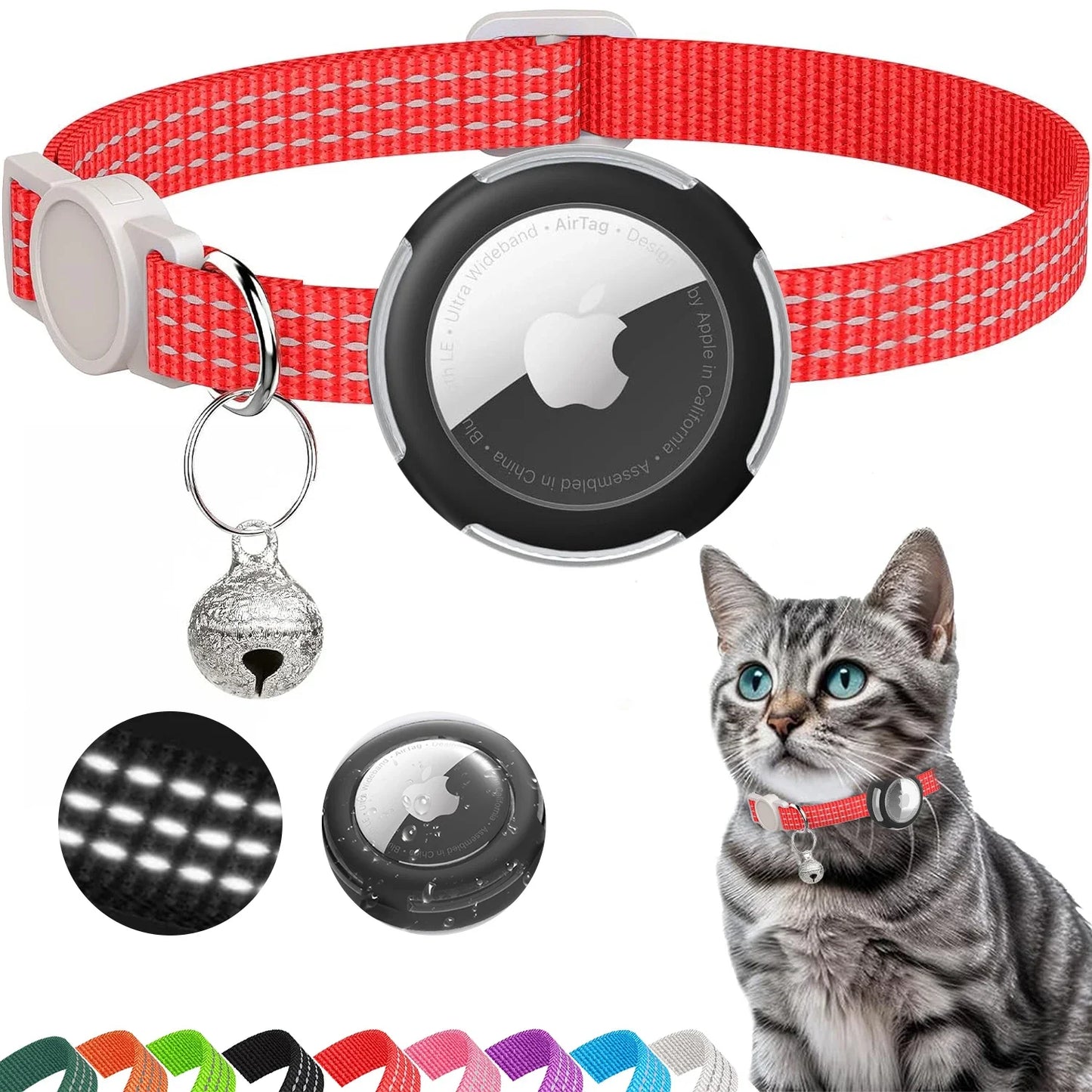 PawNova™ Reflective AirTag Cat Collar