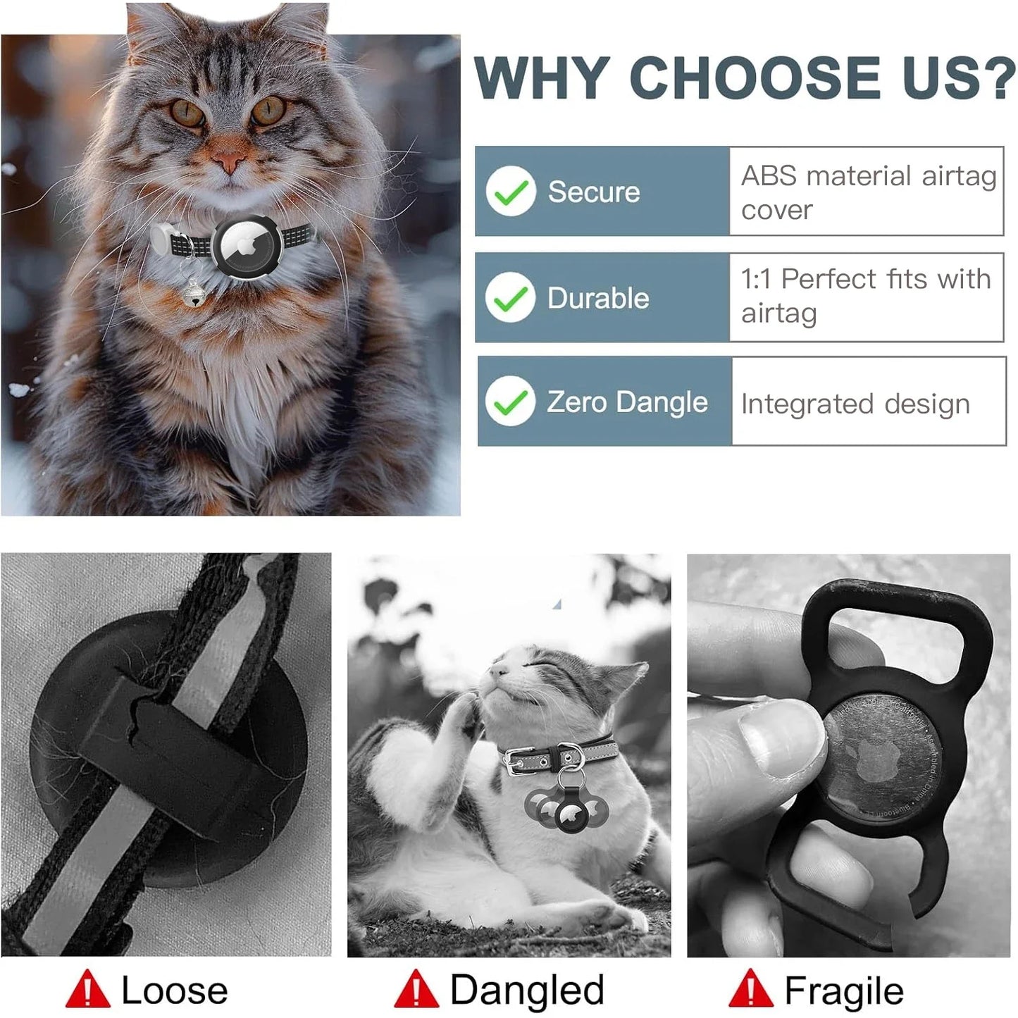 PawNova™ Reflective AirTag Cat Collar