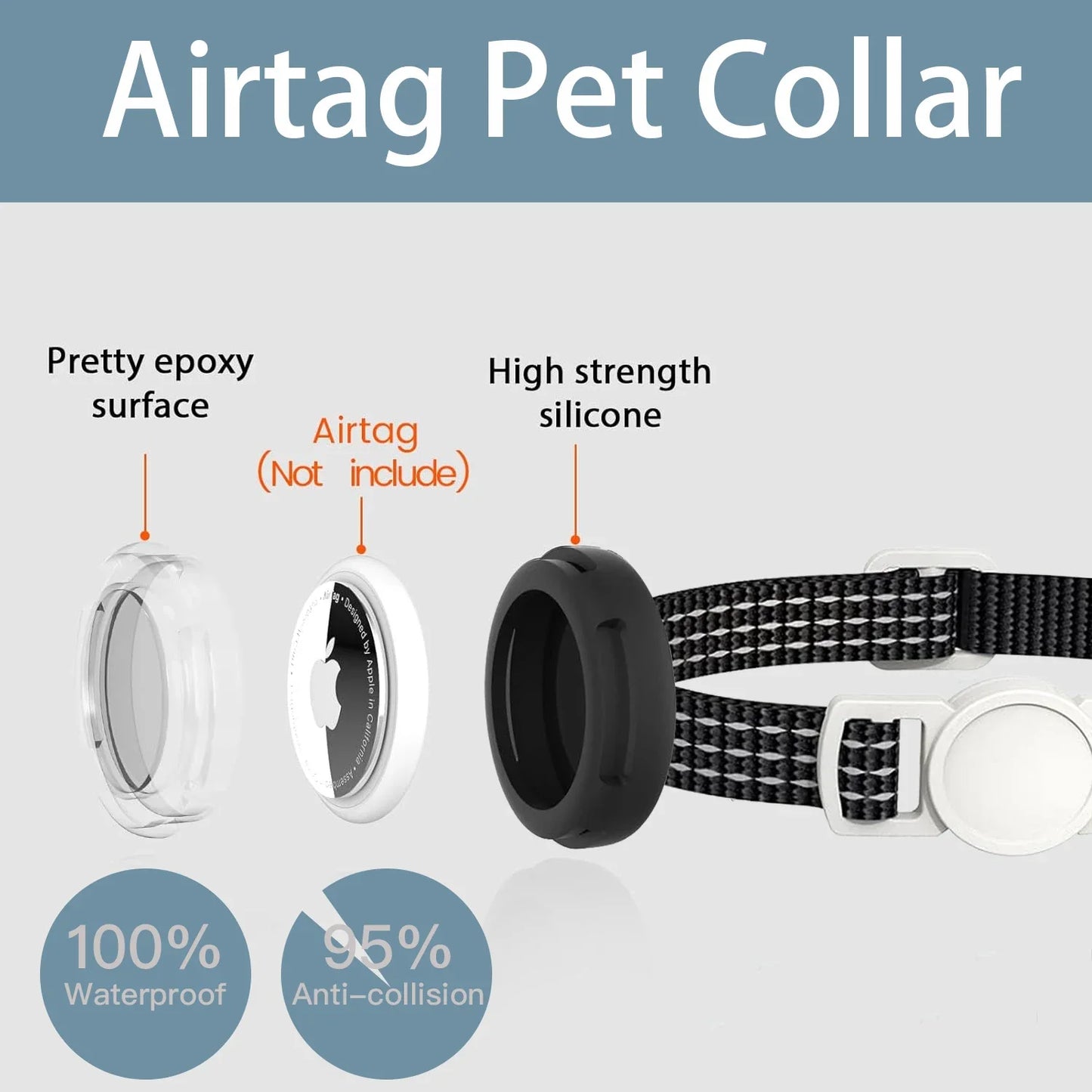 PawNova™ Reflective AirTag Cat Collar