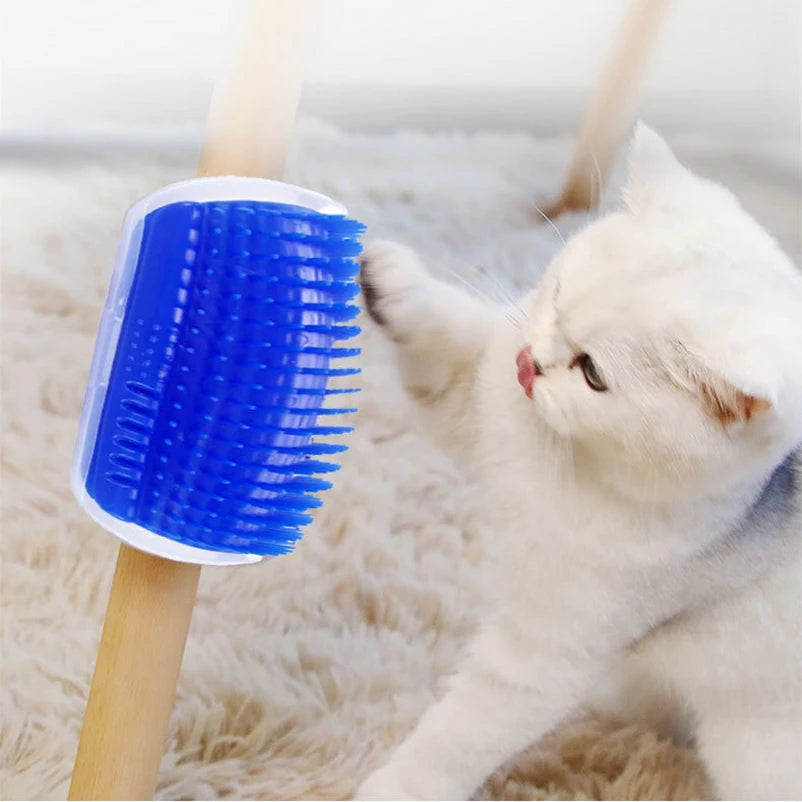 PawNova™ Corner Cat Scratcher & Grooming Brush