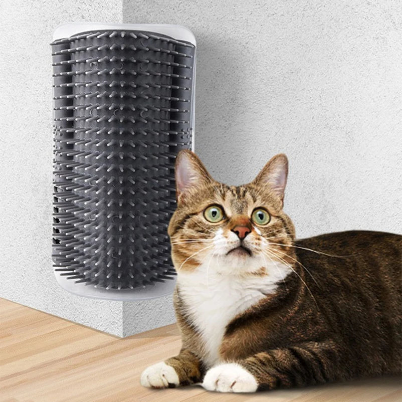 PawNova™ Corner Cat Scratcher & Grooming Brush