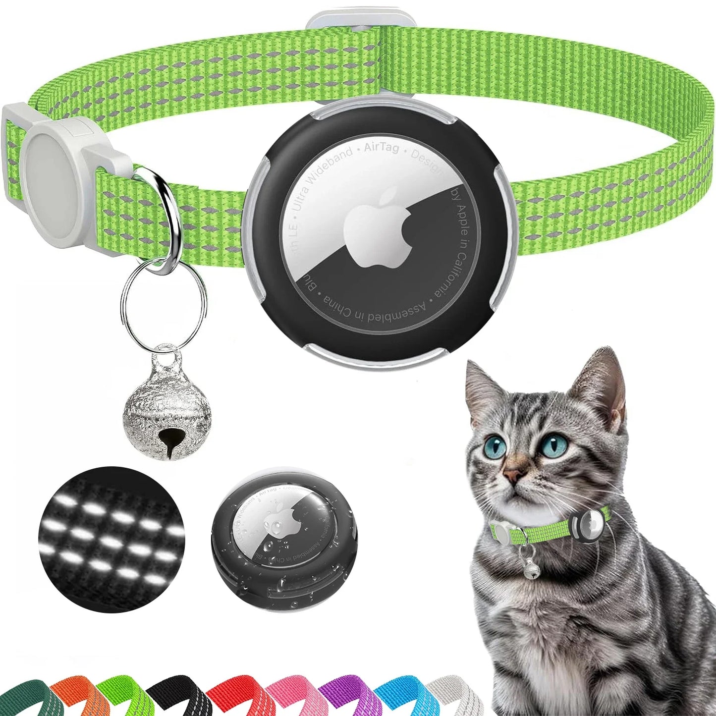 PawNova™ Reflective AirTag Cat Collar