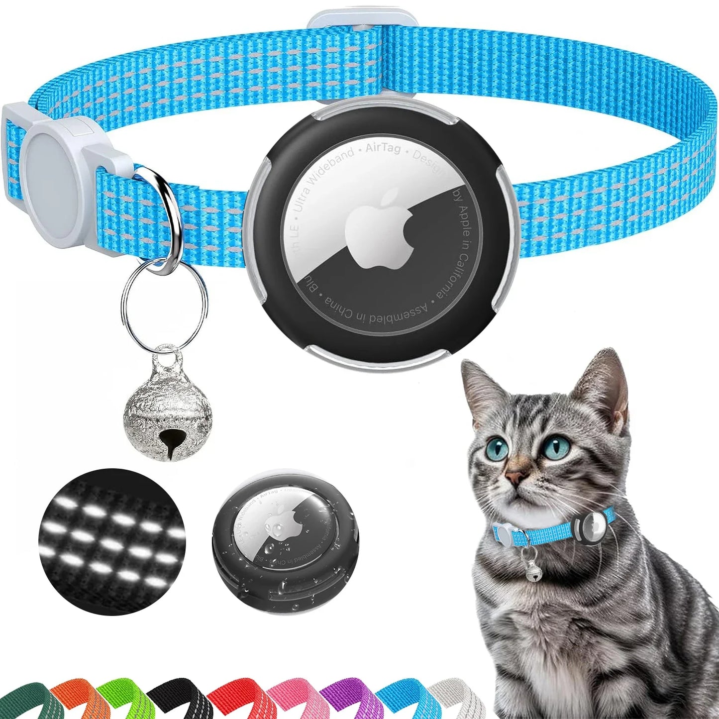 PawNova™ Reflective AirTag Cat Collar