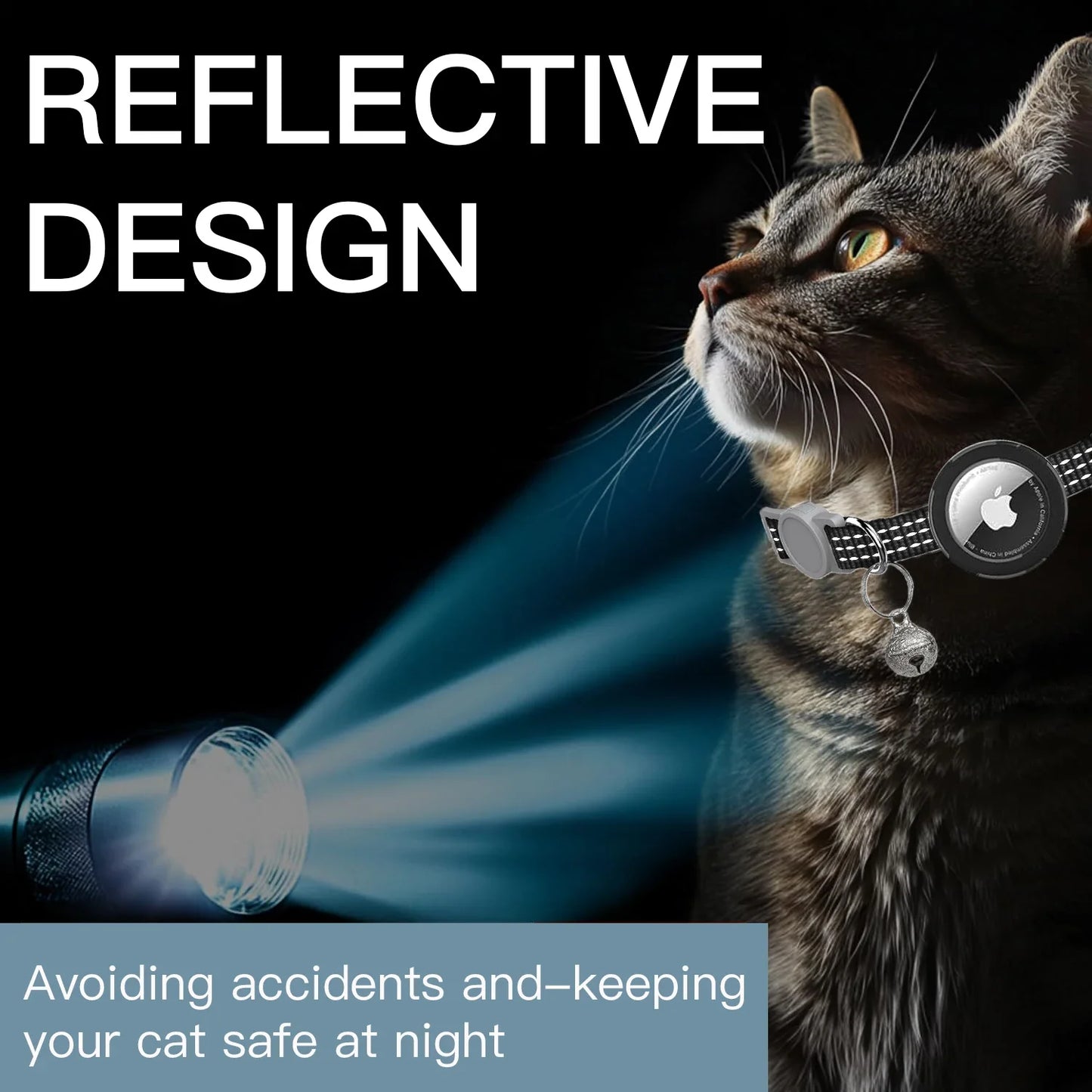PawNova™ Reflective AirTag Cat Collar