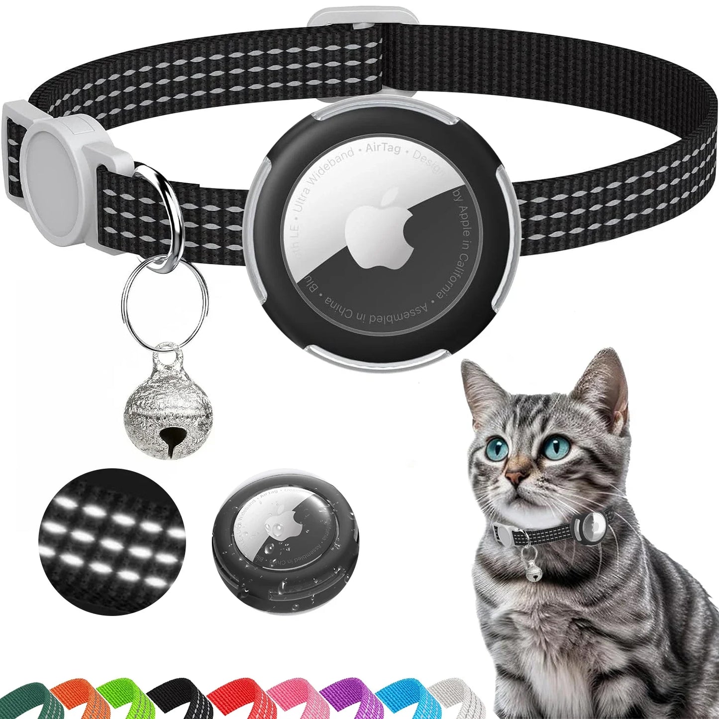 PawNova™ Reflective AirTag Cat Collar