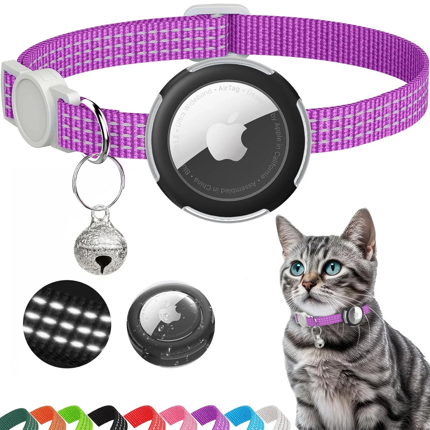 PawNova™ Reflective AirTag Cat Collar