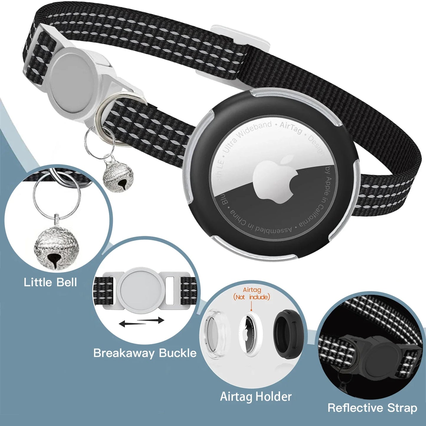 PawNova™ Reflective AirTag Cat Collar