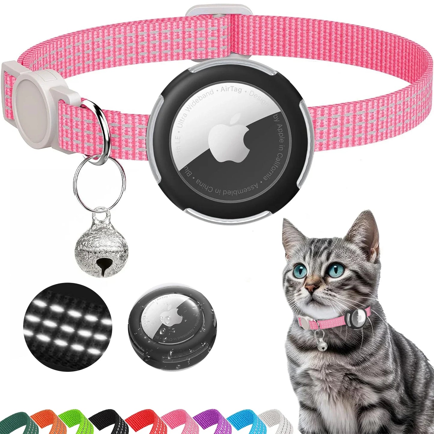 PawNova™ Reflective AirTag Cat Collar
